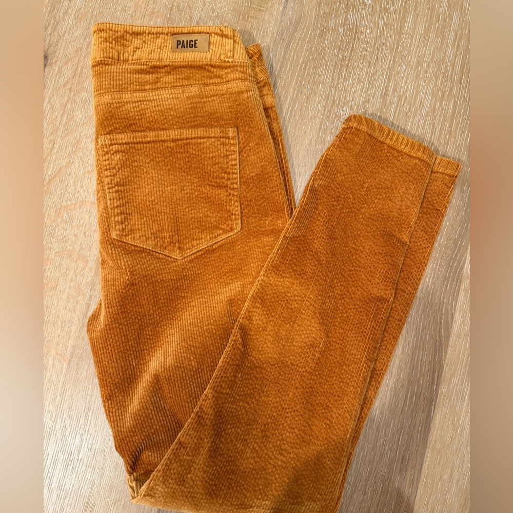PAIGE Corduroy Pants Rust Orange Skinny Size 27